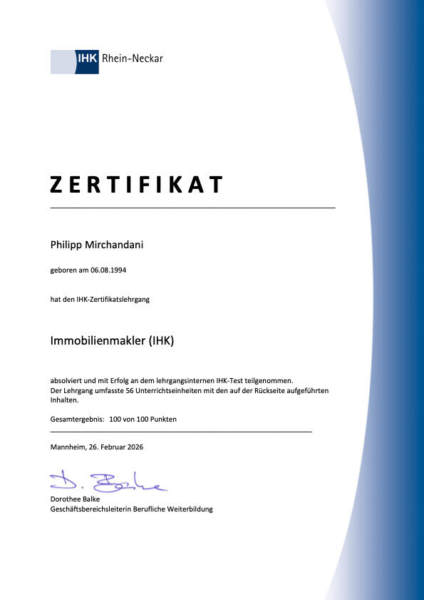 IHK Zertifikat IHK Zertifikat